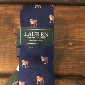 Ralph Lauren NWT Navy with dog boys neck tie